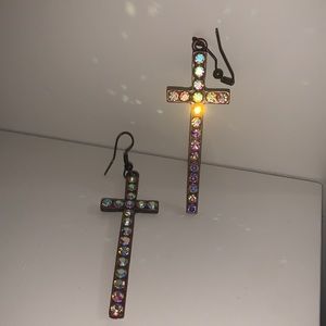 Sparkle Cross Earrings